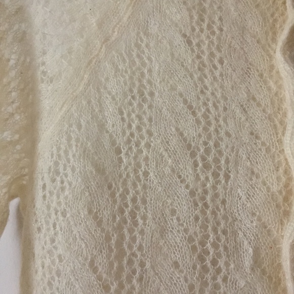 JUNYA WATANABE COMME DES GARCONS Ivory Mohair Pointelle Cardigan S - Picture 4 of 5